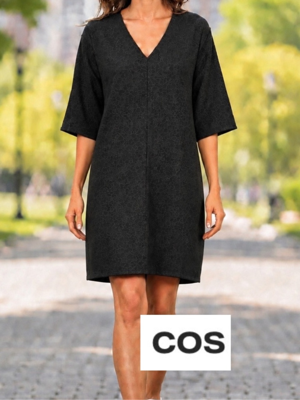 NEW COS wool V neck Dress, M, GP1581